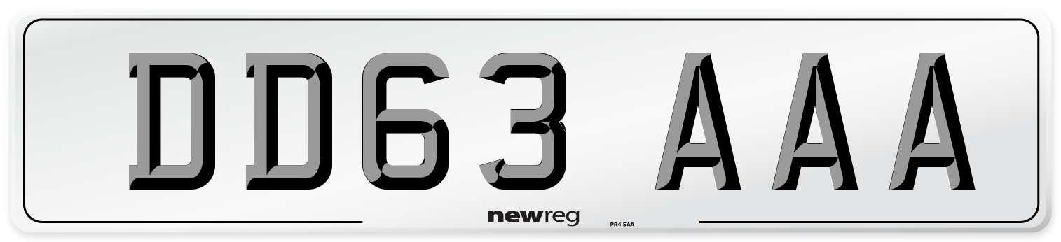 DD63 AAA Number Plate from New Reg